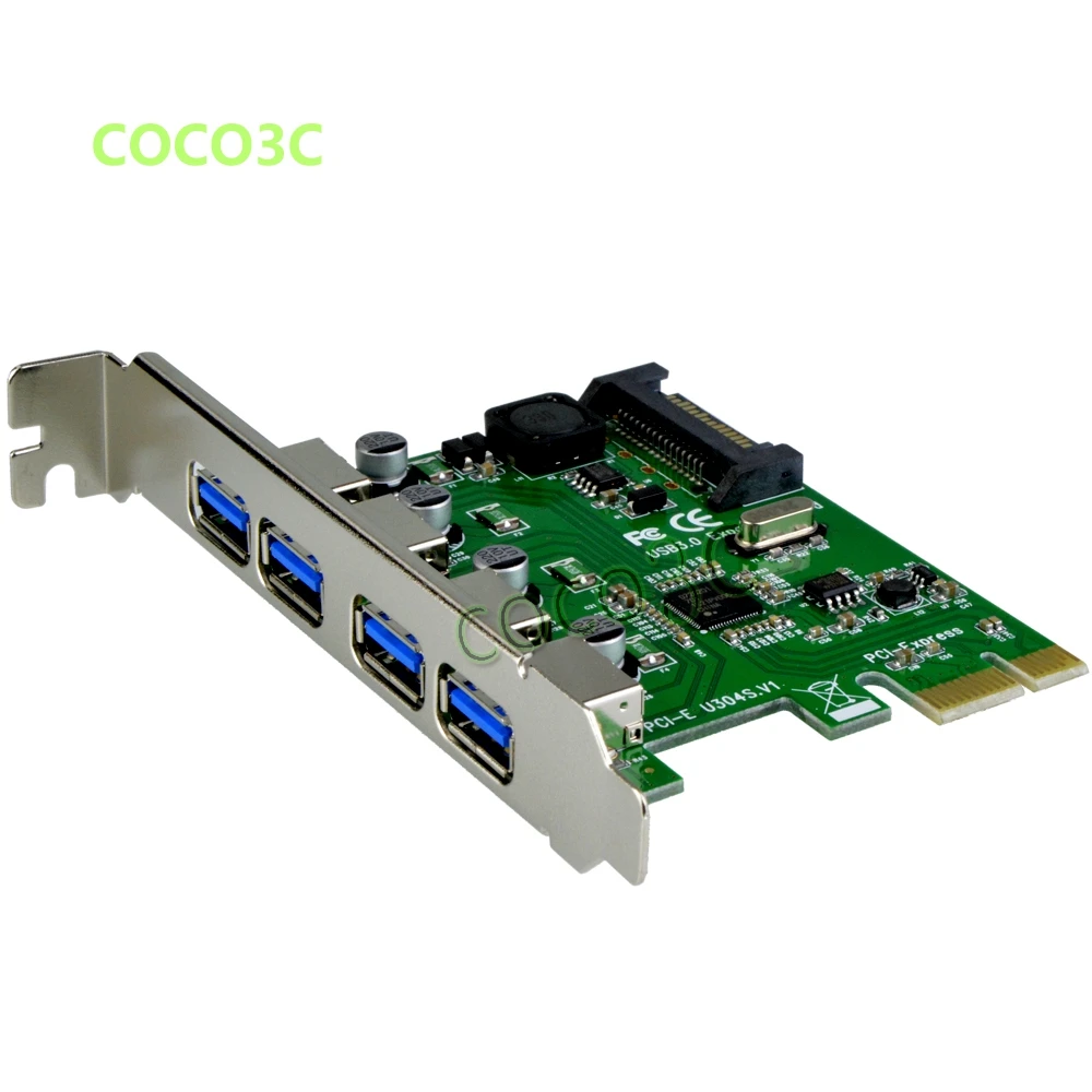4 USB 3 0 на PCIe карты PCI e порта USB3.0 расширительные Express адаптер карта SATA источник