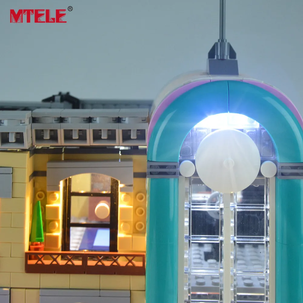 MTELE бренд светодиодный светильник Up Kit Игрушка для 10260 вниз город Diner Creator город уличный светильник ing комплект совместим с 15037