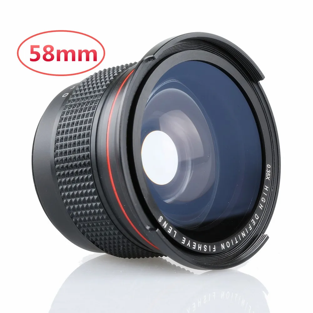 Широкоугольный объектив рыбий глаз 0 35x 58 мм с макрообъективом для Canon EOS 1100D 650D 600D
