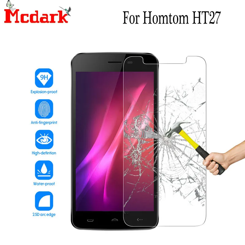 Mcdark 2.5D с уровнем твердости 9H закаленное Стекло для Homtom HT27 Экран протектор 5 дюймов