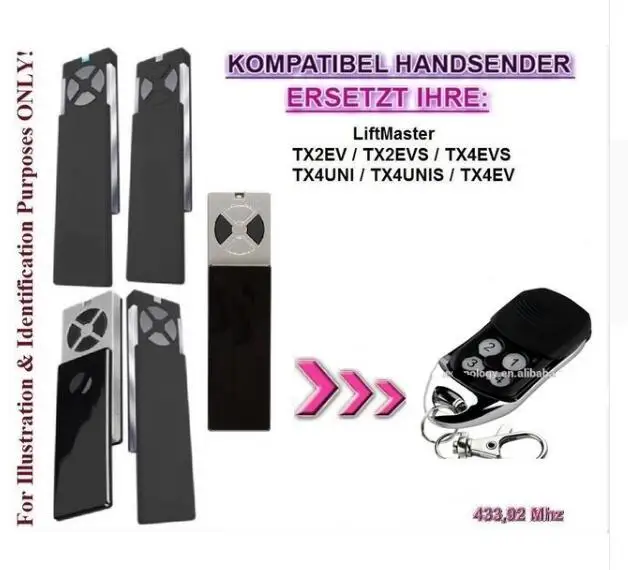 Совместимый пульт дистанционного управления для Liftmaster chamдоступен TX4UNIS |