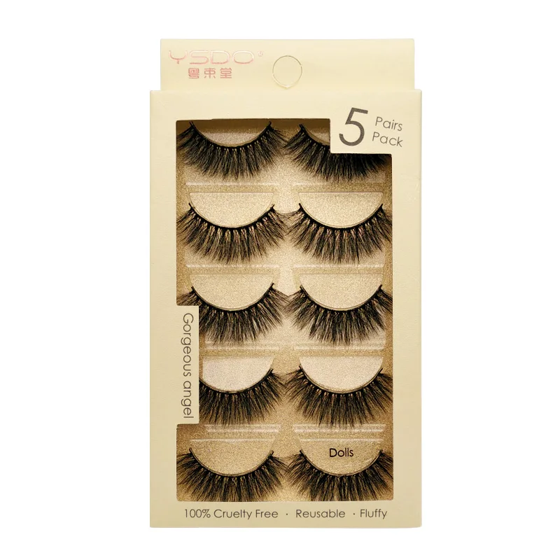 10 boxes of Dolls YSDO, 50 пар,, ресницы, натуральные, длинные, 3d, искусственные норковые ресницы, ресницы для макияжа, норковые ресницы, наращивание ресниц, maquiagem - Цвет: 10 boxes of Dolls