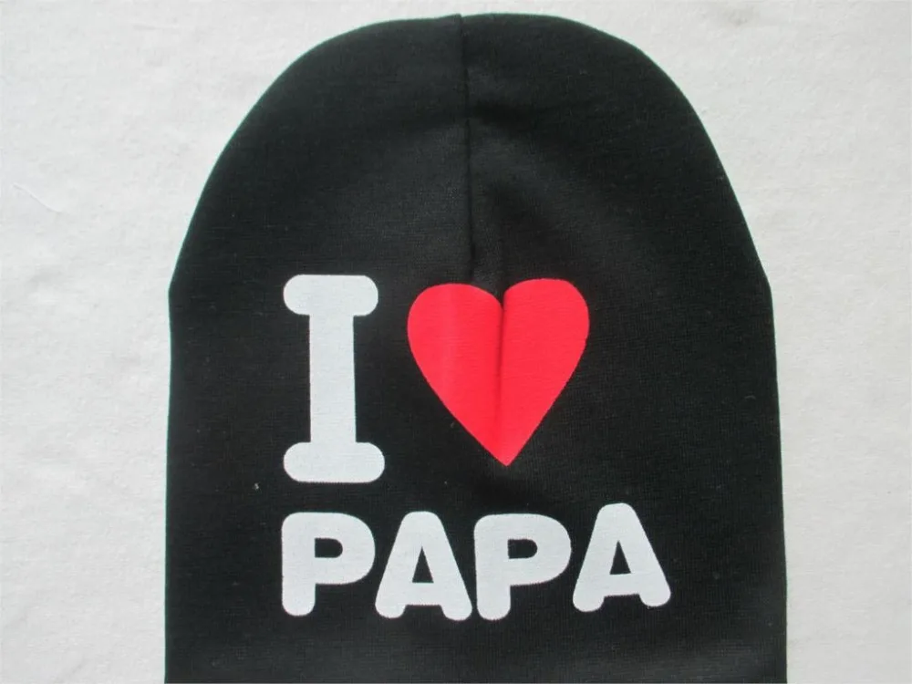 Новинка весны/Осень Детские Шапки для мальчиков и девочек с надписью I LOVE PAPA или