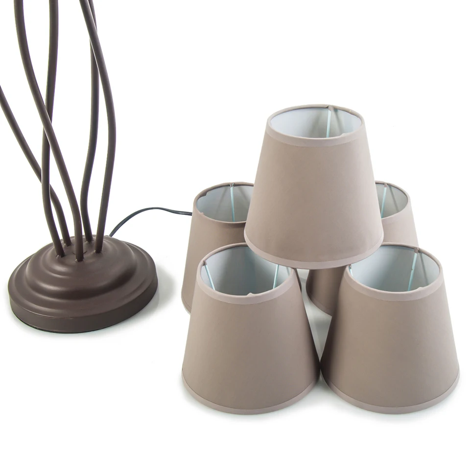 5 головок модный торшер с коричневым E14 абажур элегантный филиал Lampstand напольное