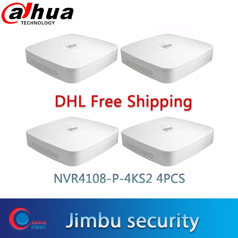 Dahua NVR 8CH NVR4108 P 4KS2 4 шт. Смарт 1U 4PoE порт 4K & H.265 Lite сетевой видеорегистратор с