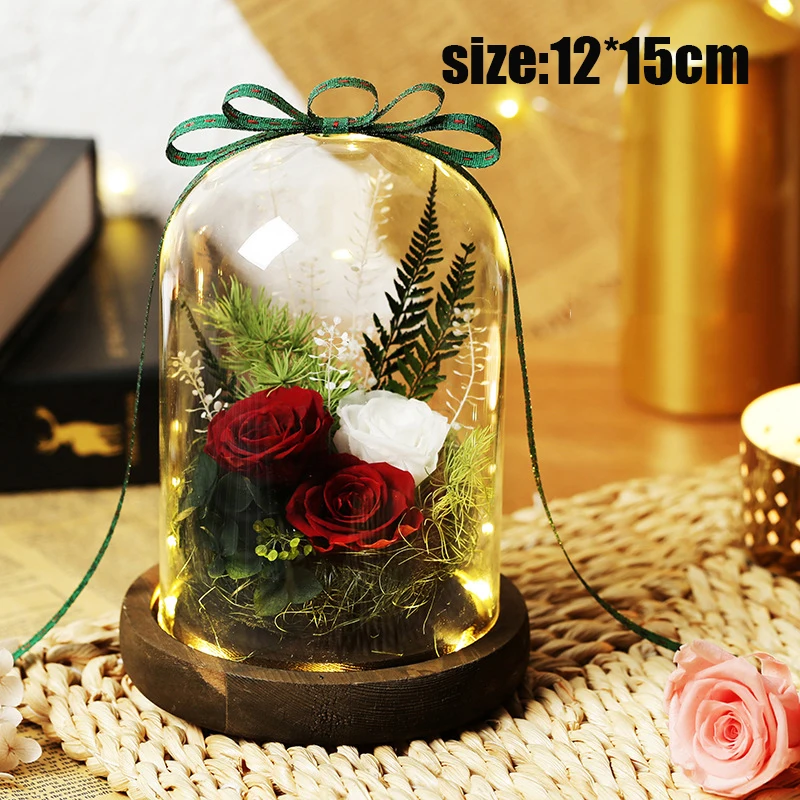 С героями мультфильма Красавица и Чудовище Роза в фляга LED розы светильник вечный