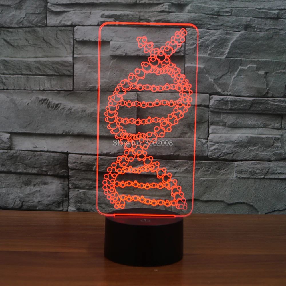 Креативный 3d сегмент DNA Красочный ночник 7 меняющихся цветов сенсорный