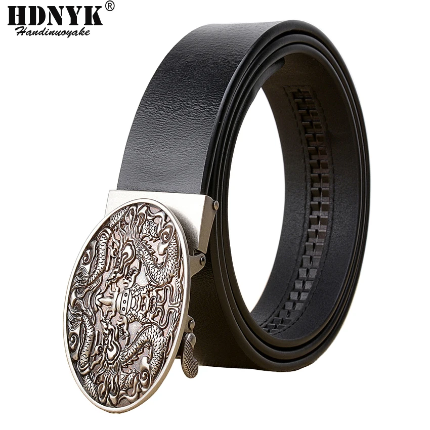 Factory Direct Brand Dragon Designer Belt High Quality Genuine Leather Men Belts Strap Male Retro  Automatic Buckle Belt for Men