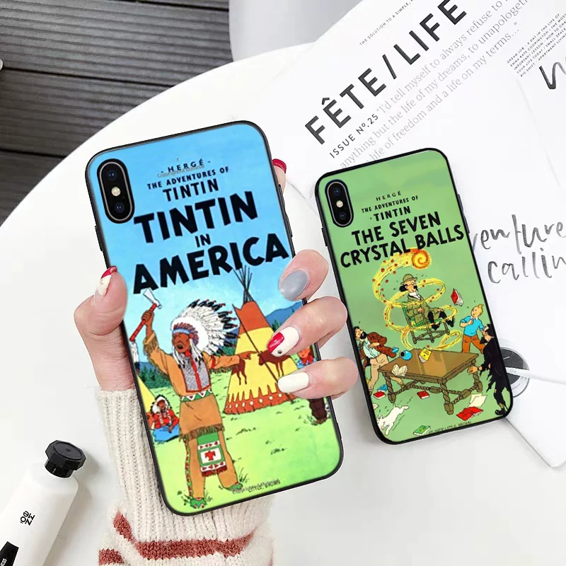 Разноцветный силиконовый чехол Adventures of Tintin для iPhone 5 SE 5S 6 6S Plus 7 8 11 Pro X XS Max XR |