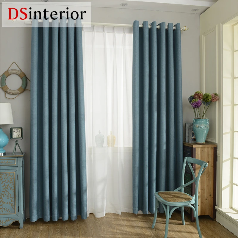 DSinterior занавески однотонная блэкаут штора для окон гостиной или спальни|curtains