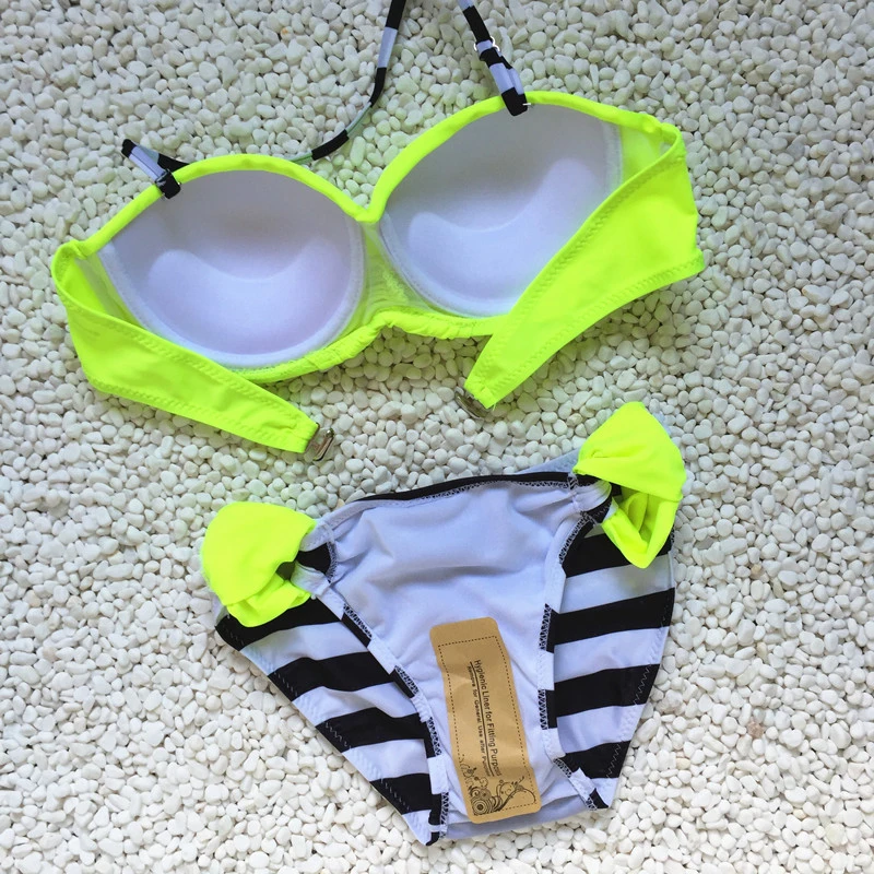 Купальники Бикини 2017 Лето Сексуальные Женщин Купальник Неопрена Push Up комплект