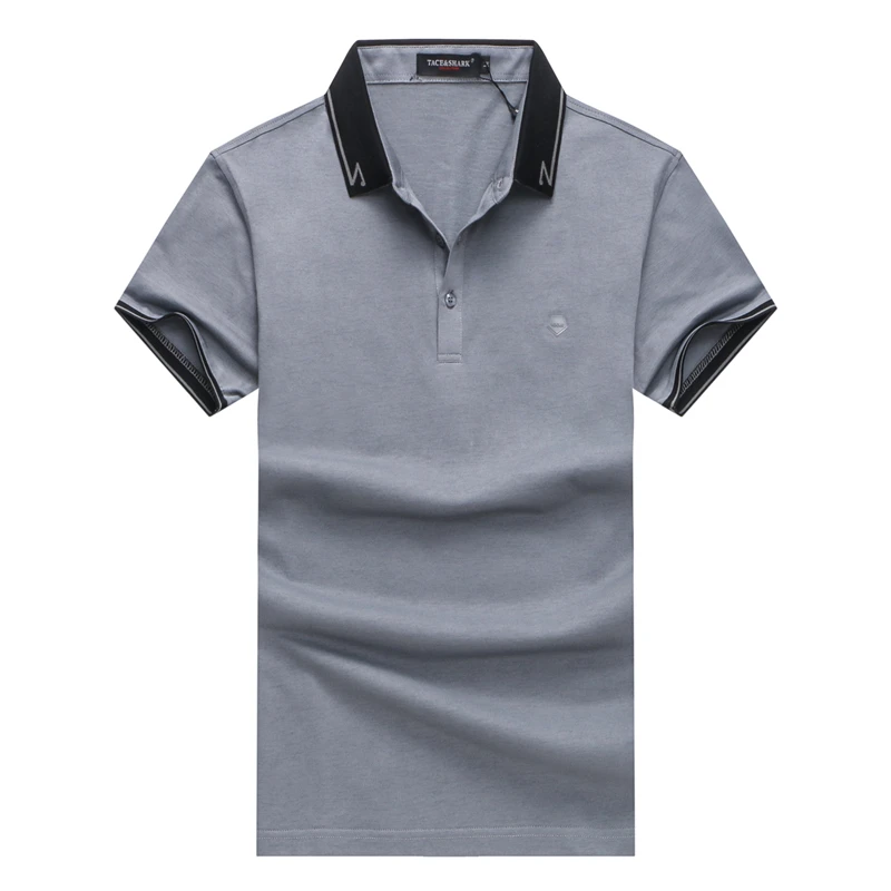 Бренд TACE& SHARK Camisa Masculina, модная мужская красная рубашка поло, деловая Повседневная однотонная мужская рубашка поло с коротким рукавом, Homme