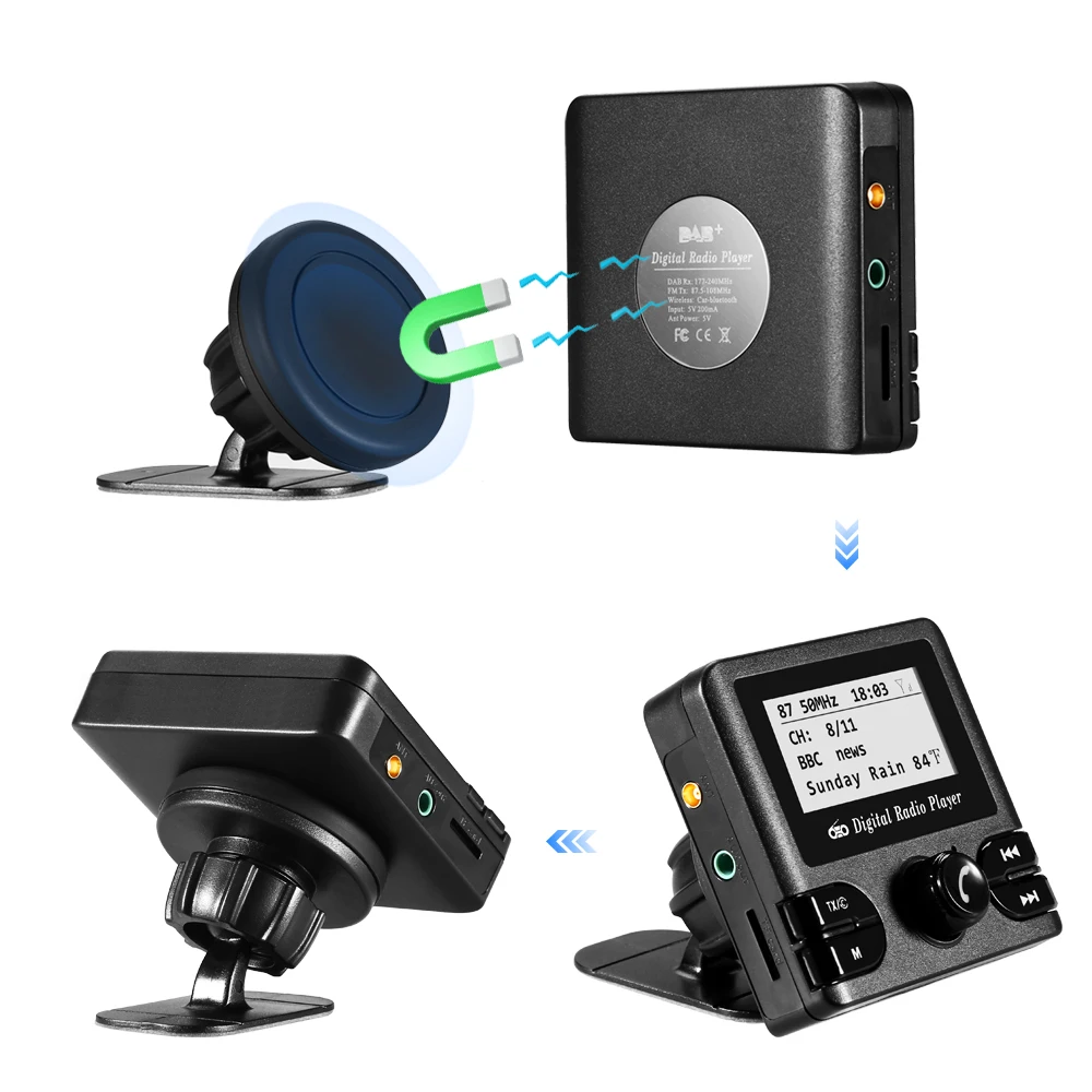 DAB цифровой радио адаптер Bluetooth автомобильный радиоприемник с fm-передачей антенна MP3 плеер авторадио автомобили мультимедиа
