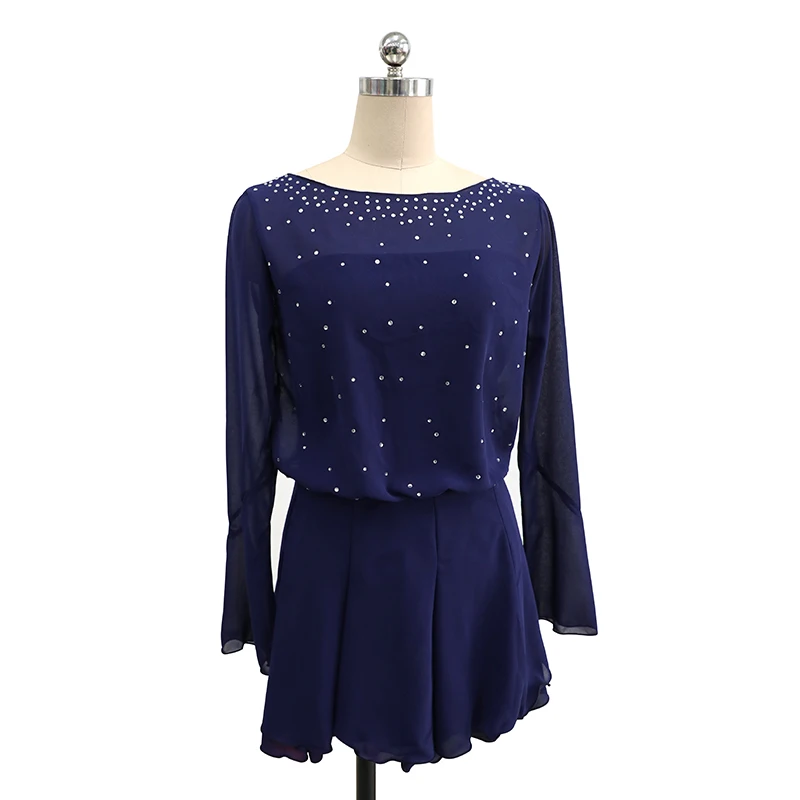 purplish blue Платье для фигурного катания Nasinaya, индивидуальные юбки для конькобежцев для девочек, женщин, детей, Patinaje, гимнастика, представление 112 - Цвет: purplish blue