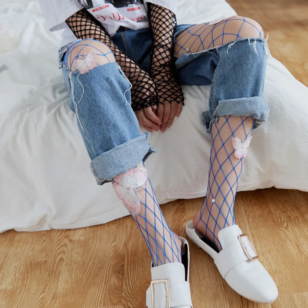 HSU 2019 женские ажурные колготки Открытые Сексуальные с бабочкой сетчатые тонкие