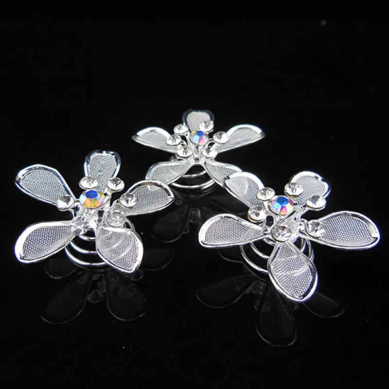 Новинка 12 шт. свадебные шпильки с кристаллами стразами цветами заколками для