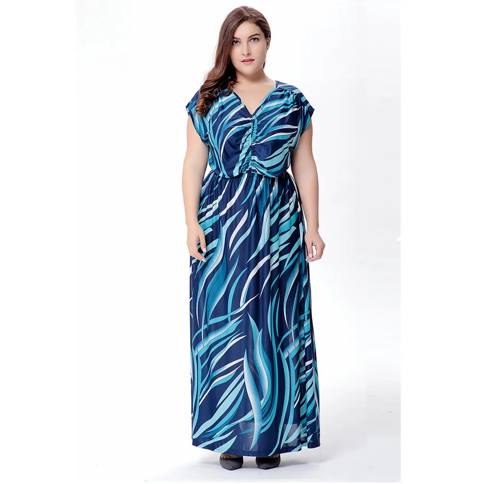 Женское богемное пляжное платье макси длинное вечернее в полоску с v образным