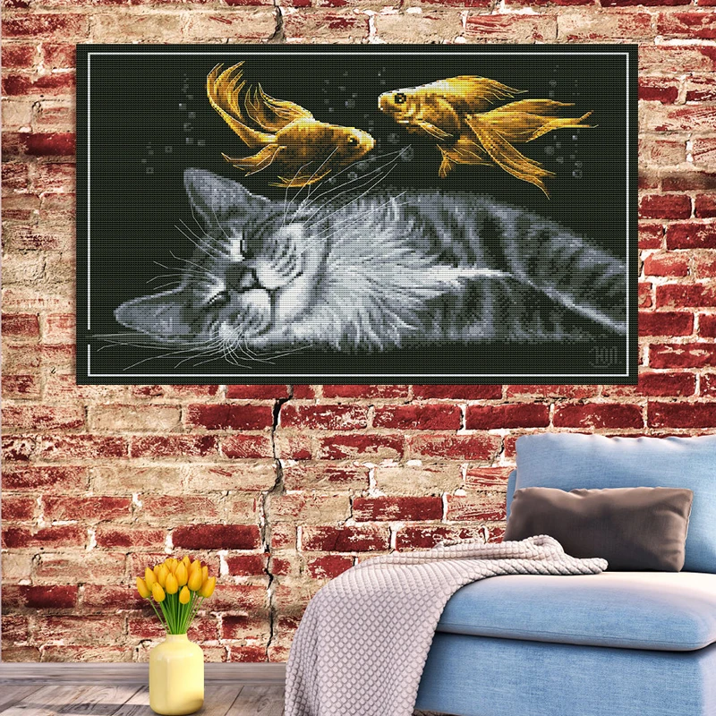 The Cat's Dream Aida тканевые наборы для вышивки крестом DMC Canvas Grid 11CT 14CT Chinese DIY рукоделие