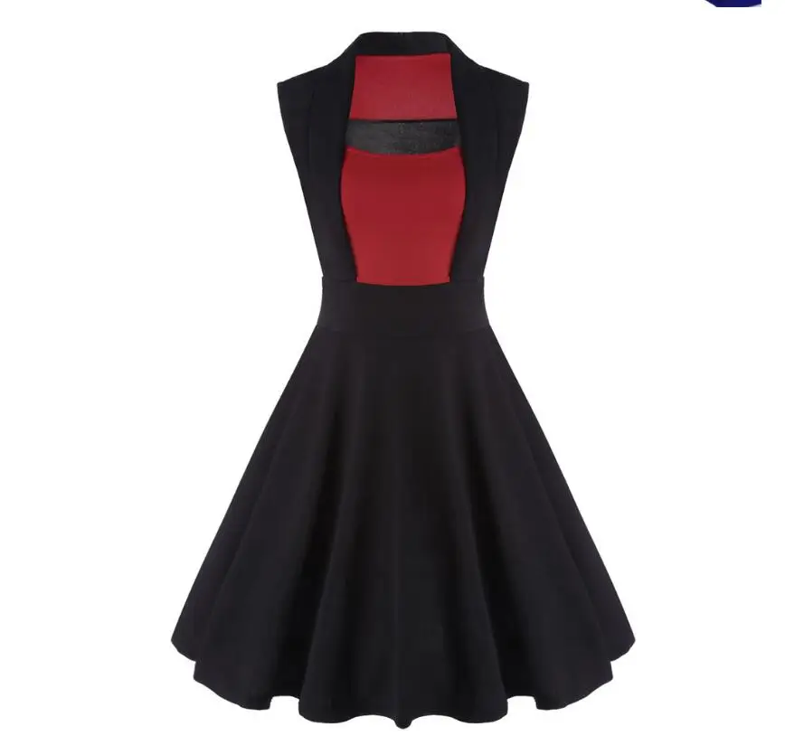 Новинка 2017 женское модное платье в простом стиле лоскутное винтажное с высокой
