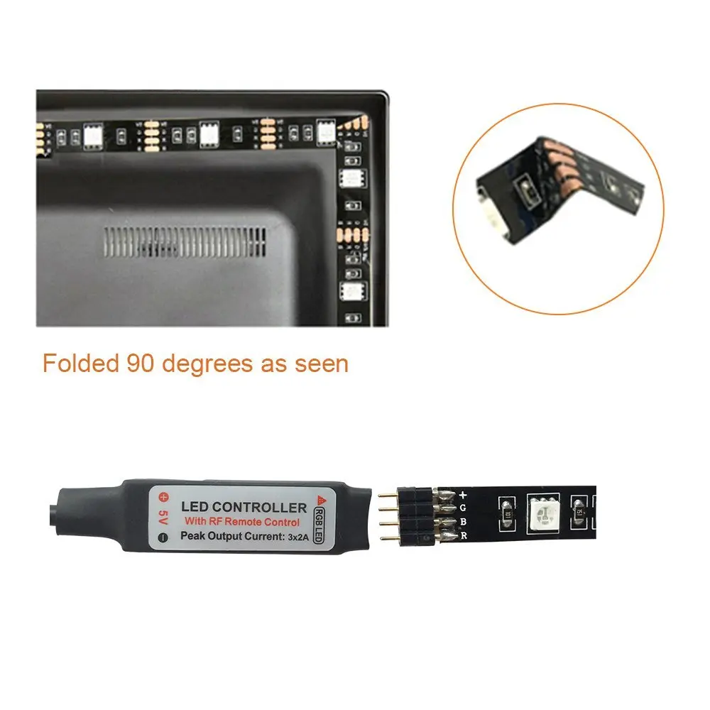 1 комплект с питанием от USB 5 В Светодиодная лента RGB черный свет 60 светодиодов/м 5050