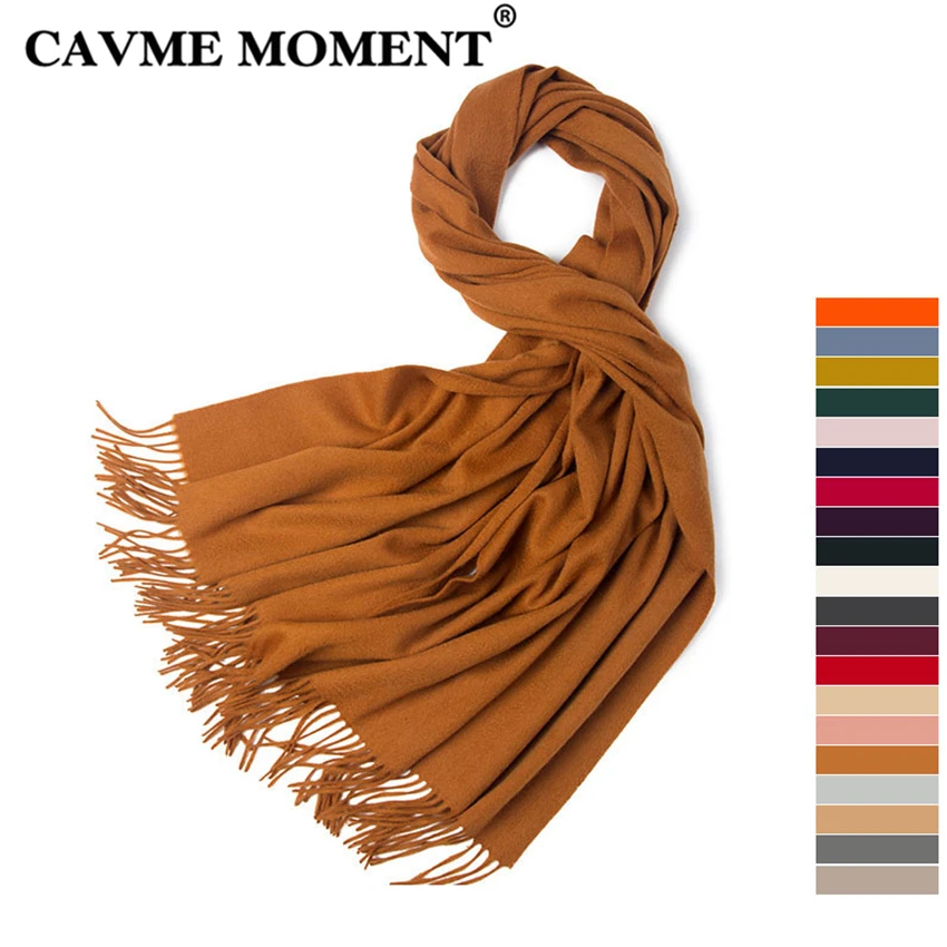 

CAVME Winter Wool Scarf Men's Basic Scarves for Women Solid Color Winter Warm Wrap Scarves Shawl 330g 70*200cm Gift CUSTOM NAME
