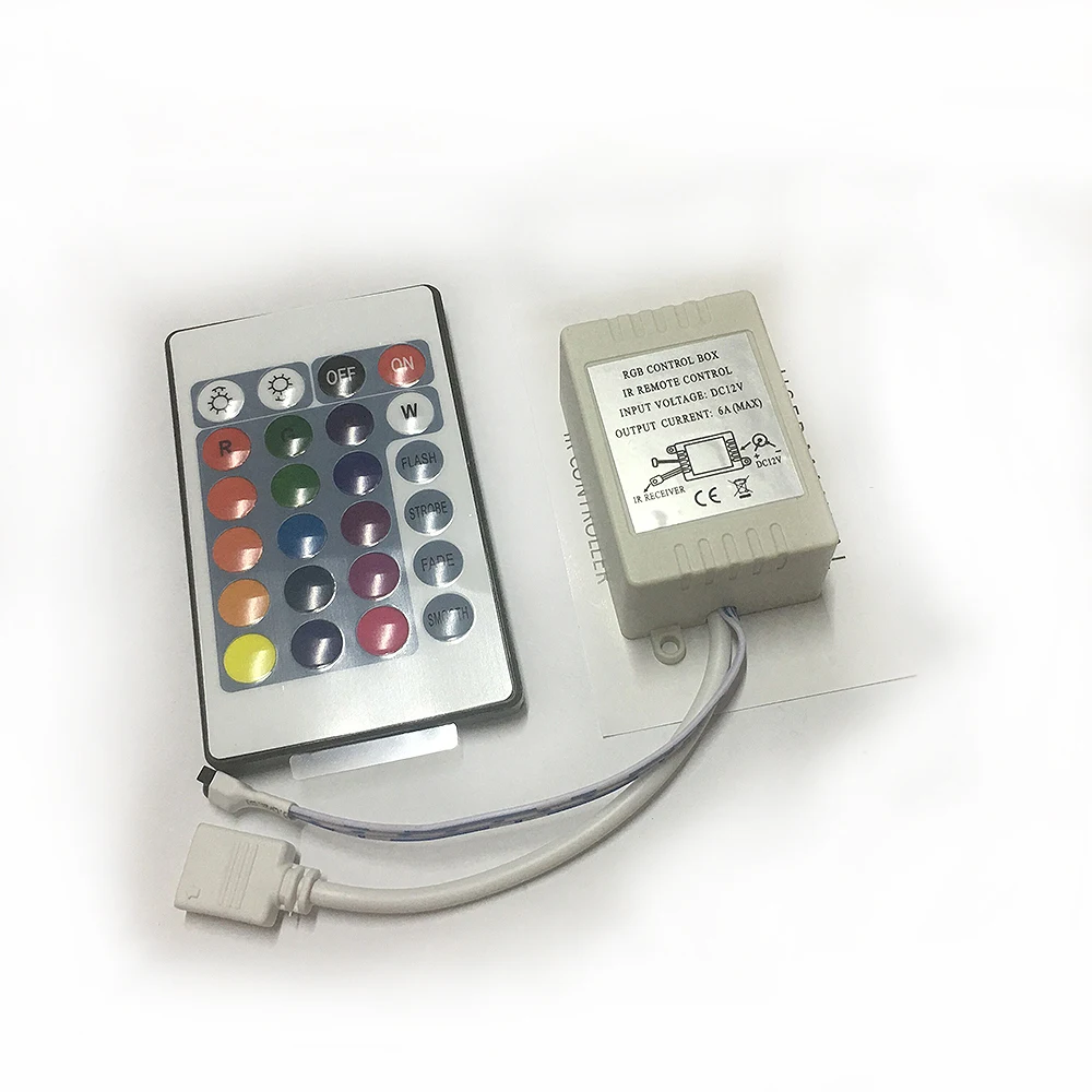 DC12V 24-кнопочный ИК-пульт дистанционного управления RGB контроллер для SMD3528/5050/5730/5630/3014 RGB Светодиодные ленты огни мини контроллер для светодиодных лент