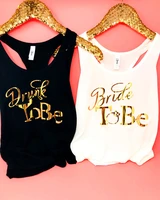personalized gold drunk bride to be wedding bride bridesmaind t shirts bachelorette tanks tops bridal party favors gifts
