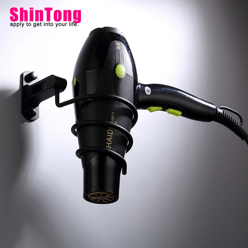 Фен держатель полки для ванной комнаты черное пространство Алюминий Удар