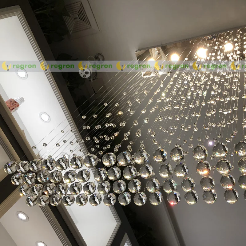 Светодиодная хрустальная люстра хрустальные светильники для столовой длинный