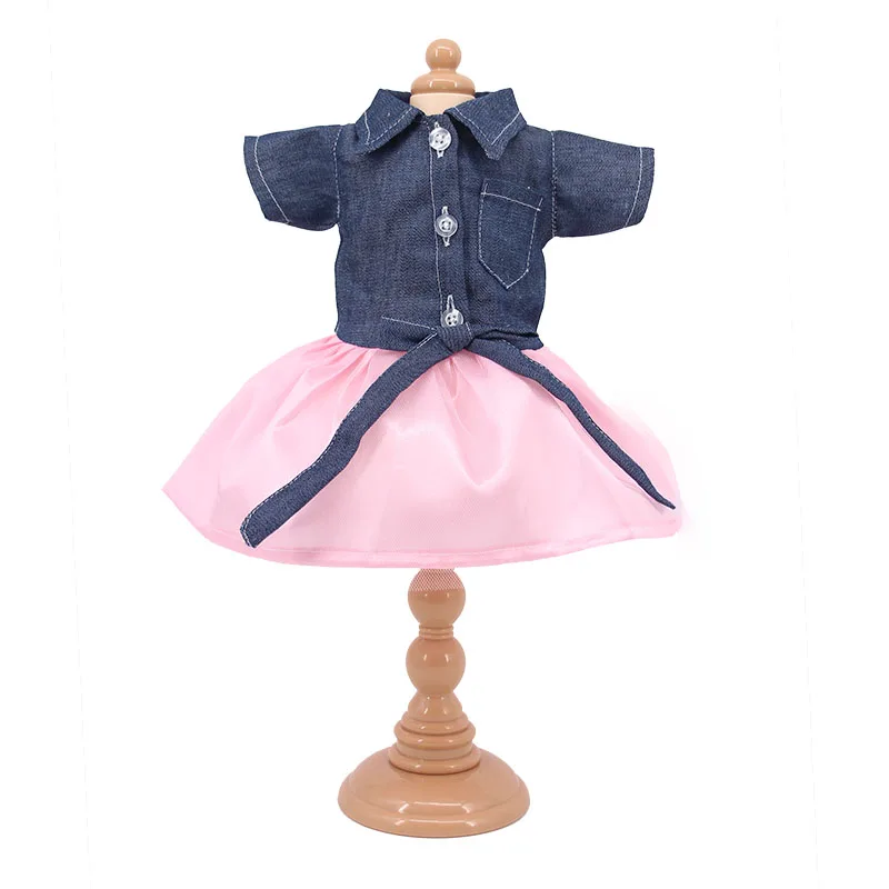 Одежда для кукол 1 комплект джинсовая юбка + 4 цвета вешалки (5 шт. цвет) купите