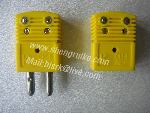 Разъем термопары OMEGA типа K штекер и разъем Femal желтого цвета круглый полый |