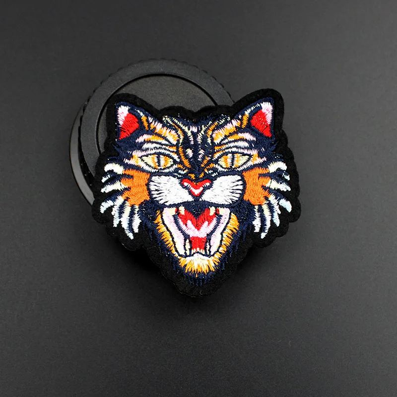 Мультяшные животные тигровые нашивки текстильные Значки для глажки вышитые