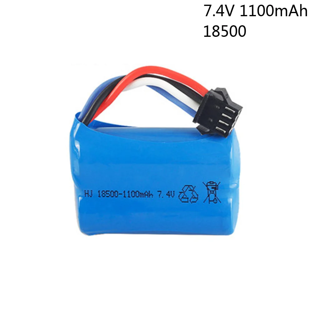 

7.4V 1100mAh Lipo battery 18500 For UDI 001 UDI001 Huanqi 960 Remote control boat speedboat With SM-4P Plug upgrade 3.7V*2