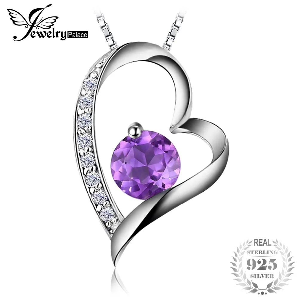 JewelryPalace сердце любовь навсегда 1.2ct Природные Фиолетовый аметист драгоценный