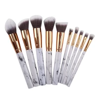 anmor 10pcslot makeup brushes professional marble make up brush foundation set eyebrow eye shadow cosmetic brochas maquillage
