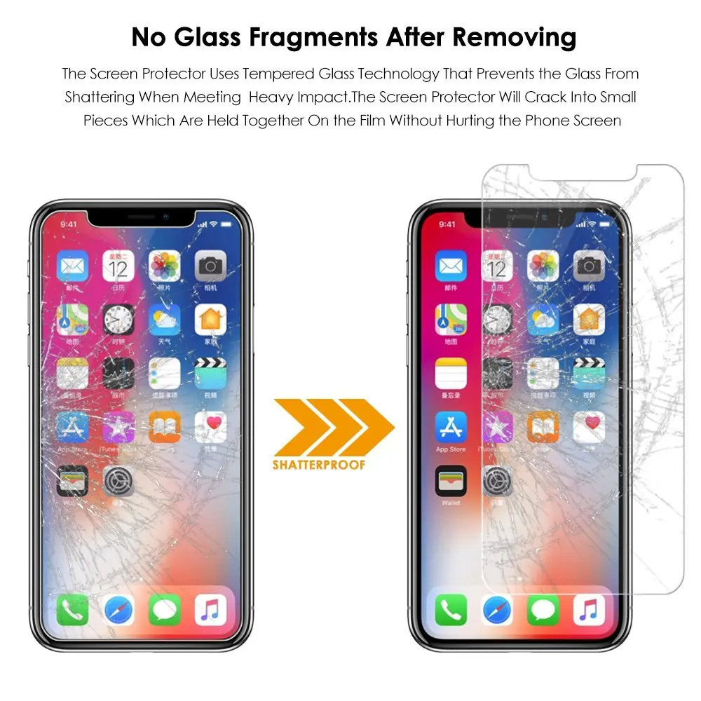 Enchicas 2 пакеты защитный Плёнки крышка для iPhone X 10 8 7 6 S плюс 5 5S shatteroof щит закаленное