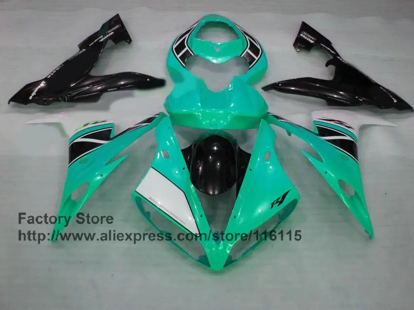 Голубые Обтекатели для мотоциклов YAMAHA YZF R1 2004 2005 2006 черные yzf r1 04 05 06 кузова|motorcycle