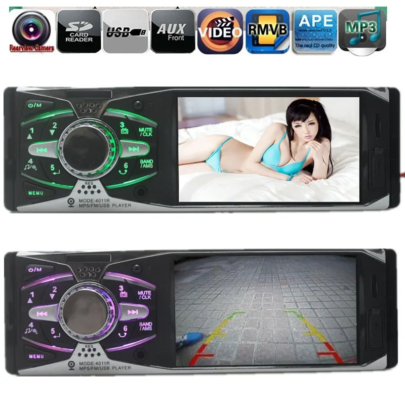 Автомагнитола 4 1 дюйма TFT HD экран поддержка камеры заднего вида USB/SD aux Bluetooth FM 1din