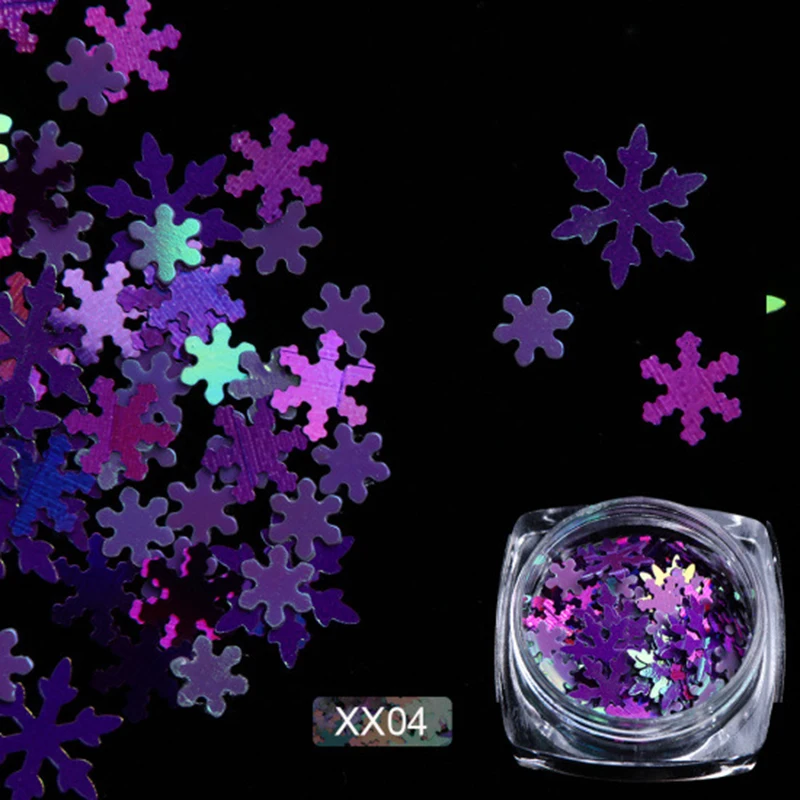 1 шт. лазерные снежинки блестки зимние снежные Блестки для ногтей Holo AB цветные