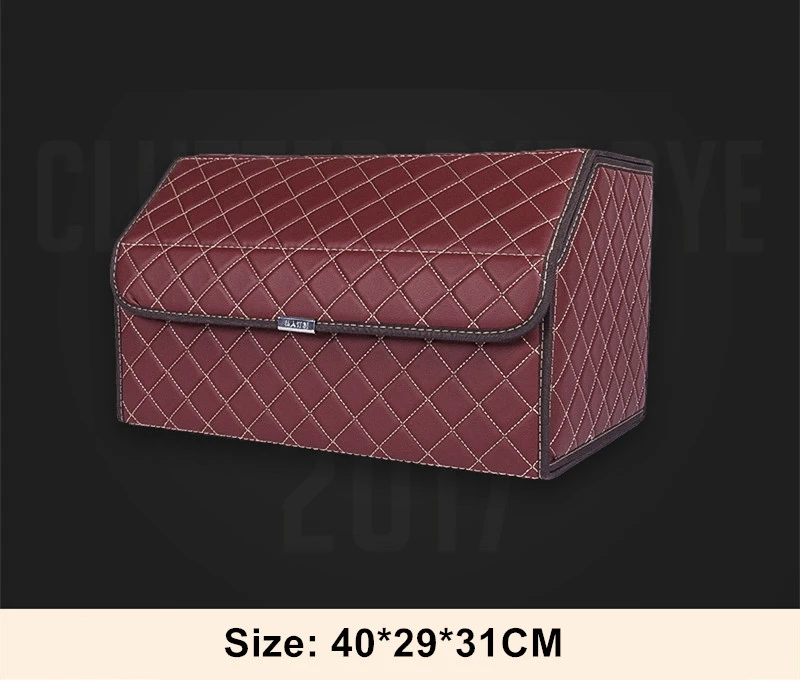 Diam Red M Autofans Авто из искусственной кожи складная коробка багажника картонный органайзер для багажника складной автомобильный органайзер для багажника Большой багажный багажник S03 - Название цвета: Diam Red M