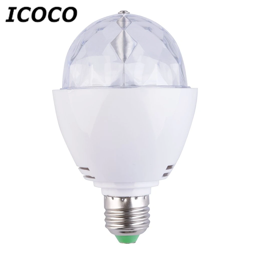 ICOCO E27 3W Multi-color Rotating RGB LED Bulb Stage Light for DJ Night Club Pub Party Disco Home Decor Flash Deal Hot Sale | Освещение