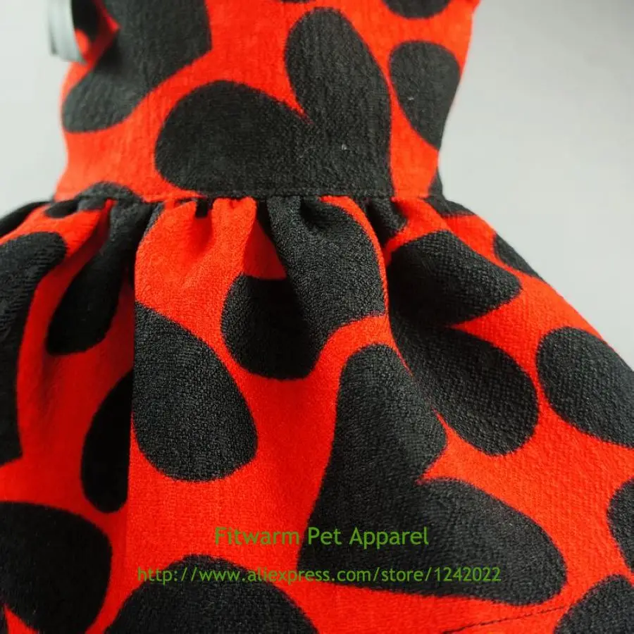 Fitwarm Adorable Sweat Heart Ribbon Pet Dog Dress Clothes Shirts Red Free Shipping XS Small Medium Large Summer Chihuahua | Дом и сад