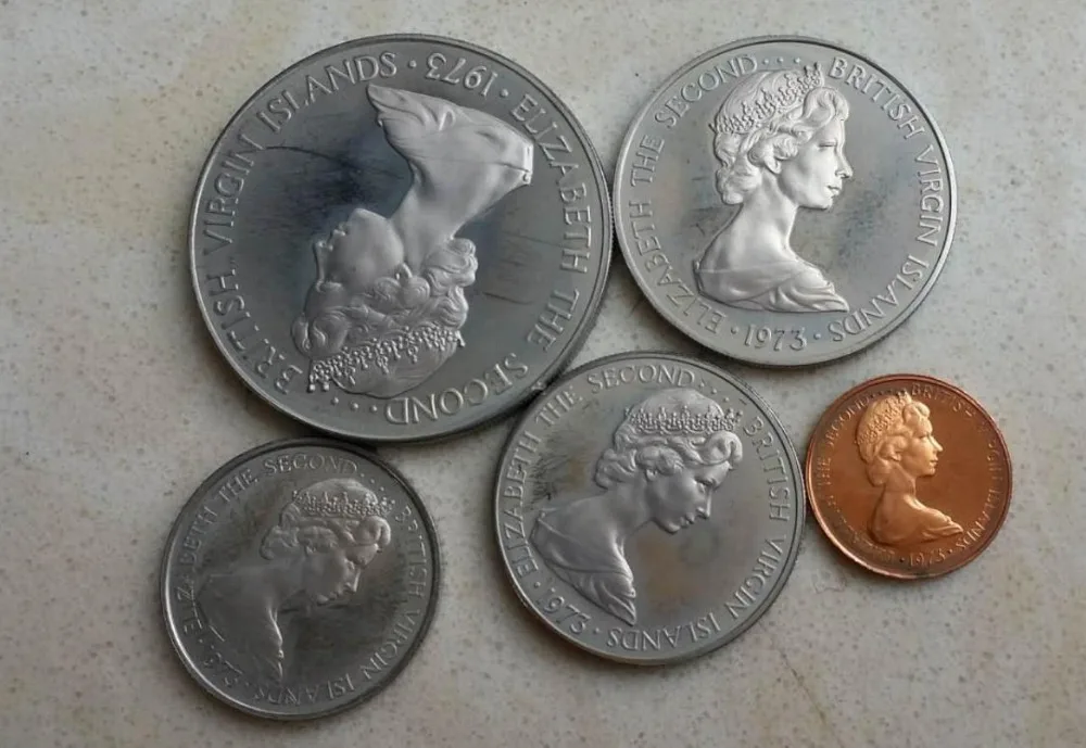 5 шт. Набор монет Британских Виргинских острова|Значки| |