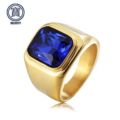 Ring Men Stainless Steel Couple Red Blue Black Stone With Wedding Gold Male For | Украшения и аксессуары
