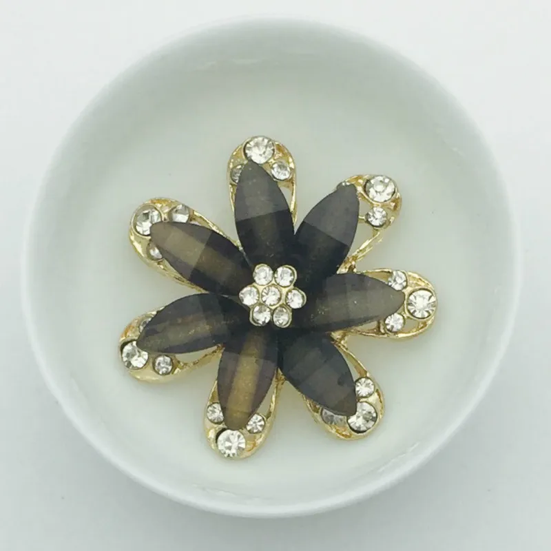 5 шт. пуговицы в форме цветка из цинкового сплава высококачественные стразы