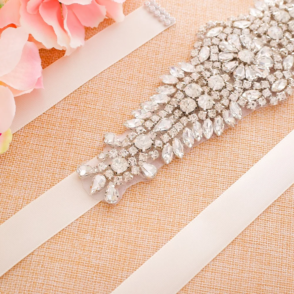 Серебряный кристалл свадебный пояс со стразами свадебное платье для свадебного