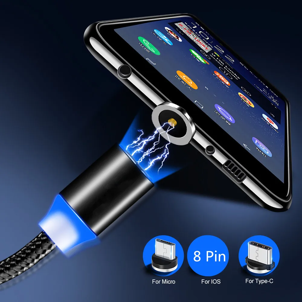 Магнитный кабель Micro USB + QC 3 0 для быстрой зарядки телефонов Samsung A7 2018 Xiaomi 6A Redmi 7 6 Huawei