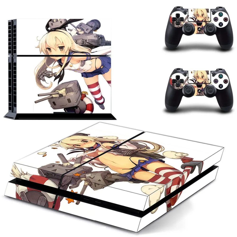 Виниловая наклейка для консоли Sony PlayStation 4 и 2 контроллера PS4 коллекция аниме милая