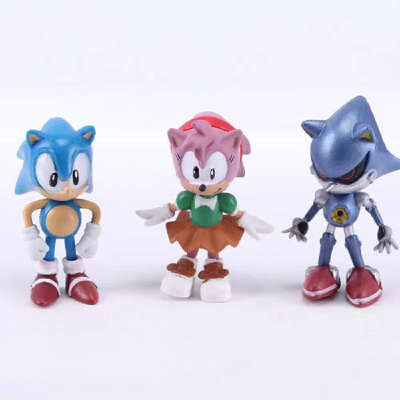 6 шт./компл. Sonic зубная щётка пластиковая фигурка героя модель игрушки из