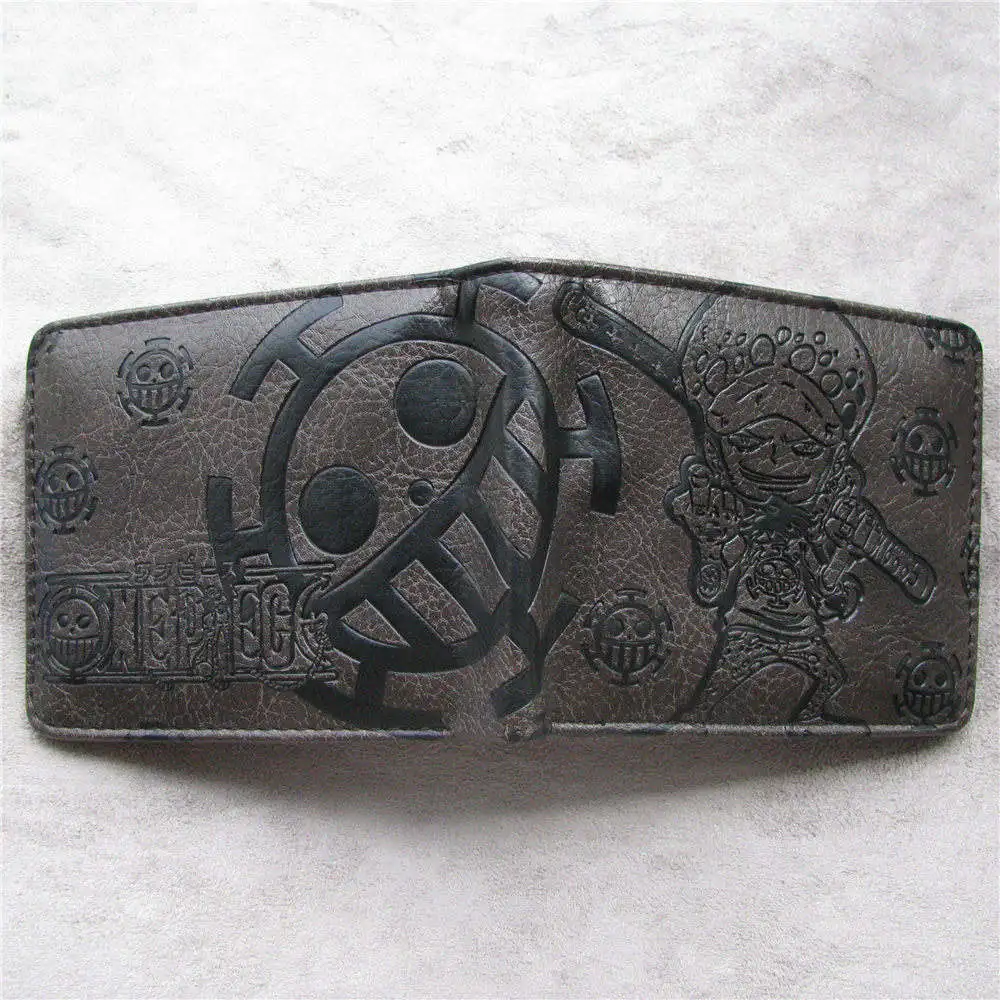 Аниме один кусок короткий кошелек Trafalgar Law Мультфильм кожаный с держатель для